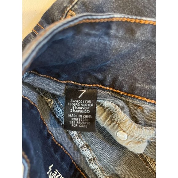 Almost Famous Womens Jeans Skinny Leg Button Fly Stretch Mid Rise Blue Size 7 - Picture 7 of 11